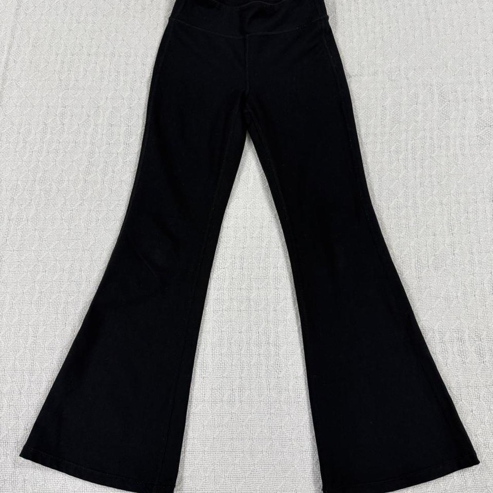 90 Degree by Reflex Girls Black Lux Everyday Flare Leggings Size M 10 Activewear